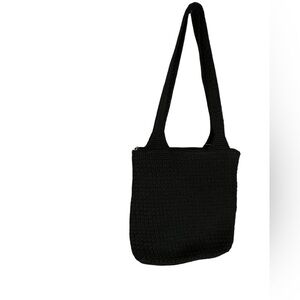 Sak Purse Black Crochet grandma core Shoulder Bag goth Zipper purse Indonesia